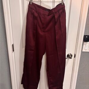 Banana Republic Maroon Pleated Trousers